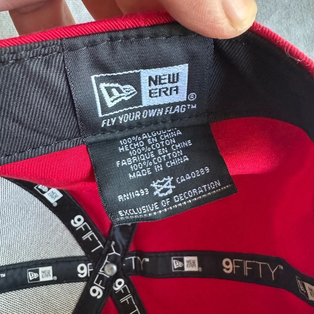 New Era Red and Black Cap with Mouse Design